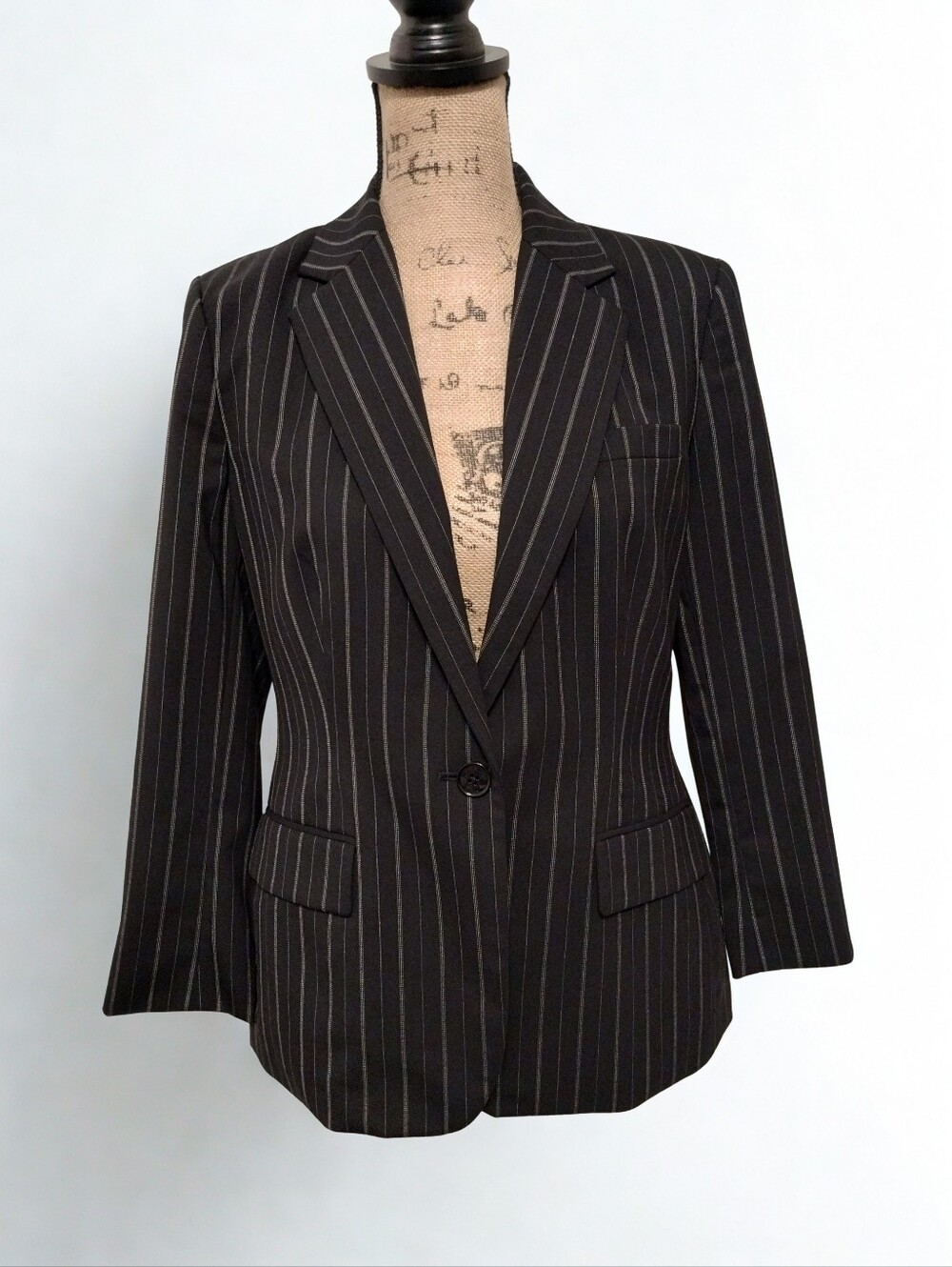 Ralph Lauren Blazer Classic Pin Stripe Black Label Women's Size 10P